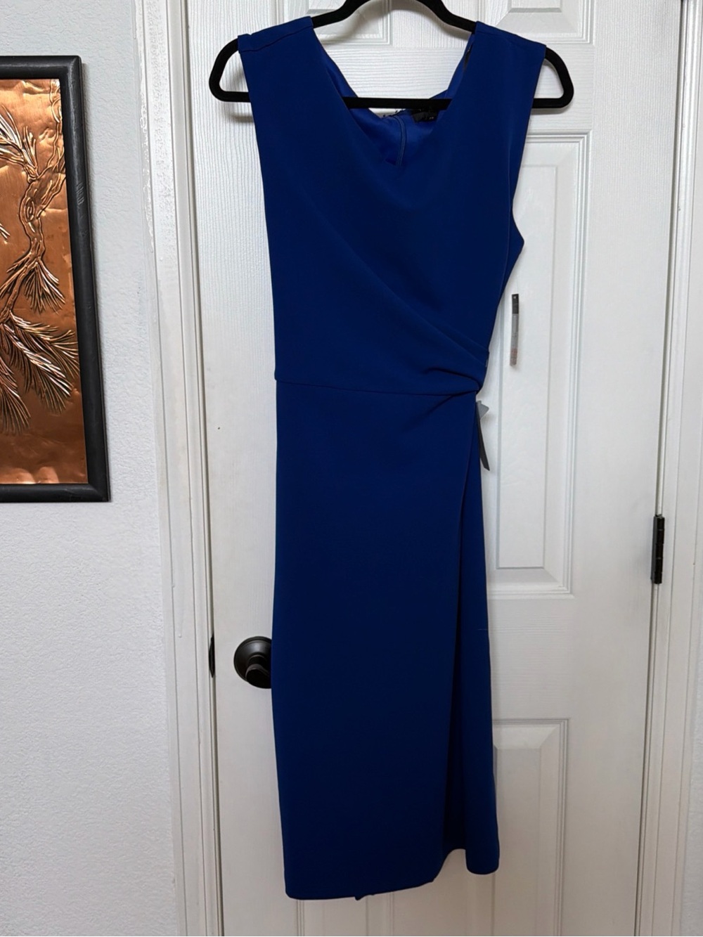 Classic Tahari ASL Sleeveless Sheath Dress in Royal Blue new with tags